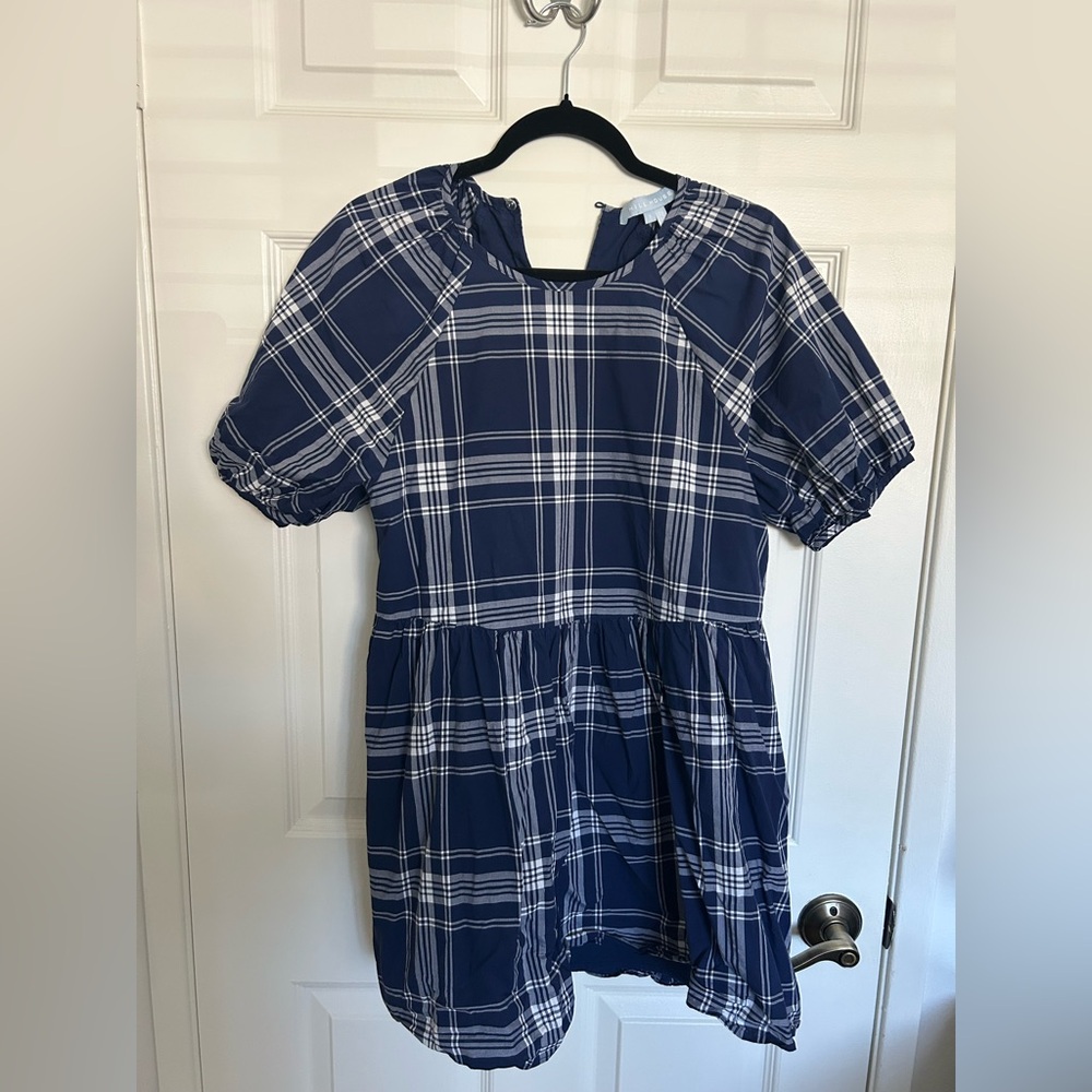 Hill House Navy and White Plaid Kids Dress